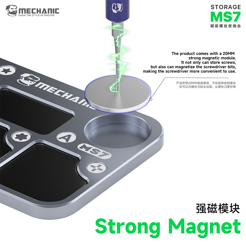 Electronics Repair Mat - Organisateur de vis magnétique MECHANIC MS7,