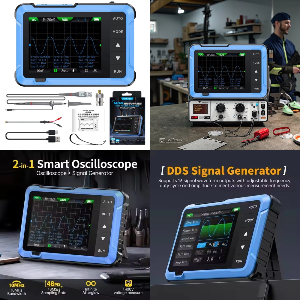 Electronics Repairing - Oscilloscope numérique portable 2-en-1 DSO510 Mini,