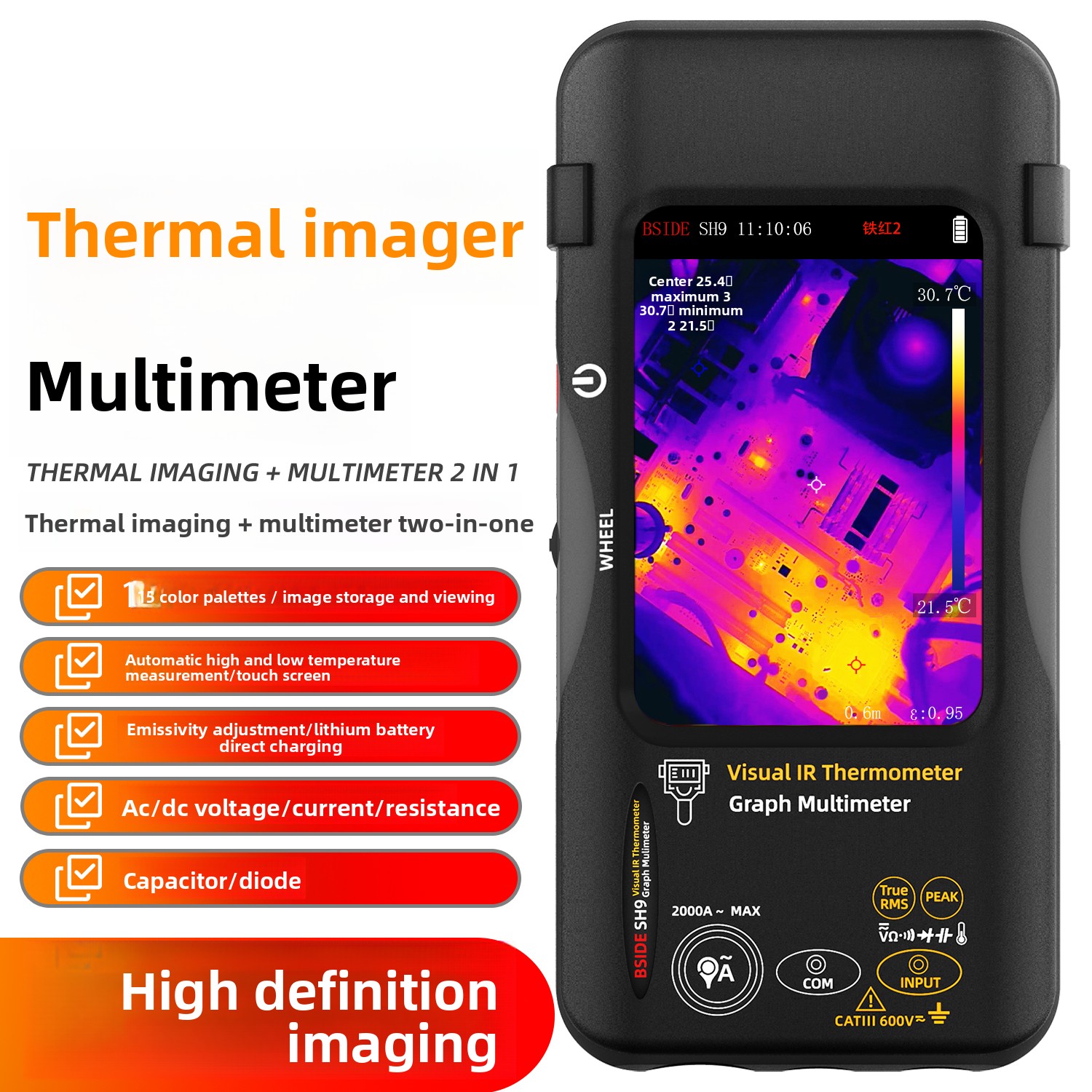 Multimètre thermique BSIDE SH9 - Electronics Repair Images avis et prix